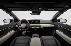 Kia EV4 dashboard with digital displays and eco-friendly interior